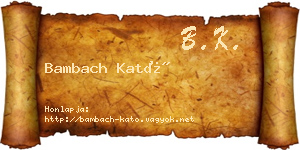 Bambach Kató névjegykártya